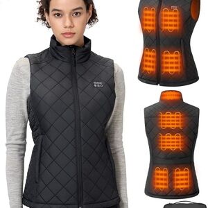 Sevdiea Never Worn Women's Heated Quilted Vest - Black/ with Charger